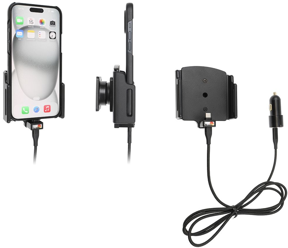 Brodit einstellbar(75-89/6-10mm)  iPh.15 Plus/Pro Ma USB sig