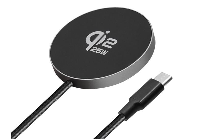 Lader Magsafe Apple wireless 25W usbC zwart (Qi2) Bulk.