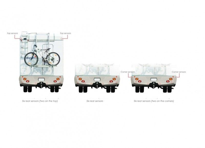 Motorhome rear parking sensor kit 6 flat capsules/buzzer